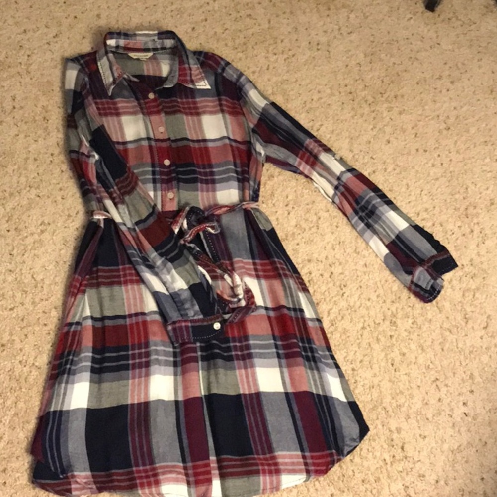 Max Studio Multicolor Plaid Button-Up Dress